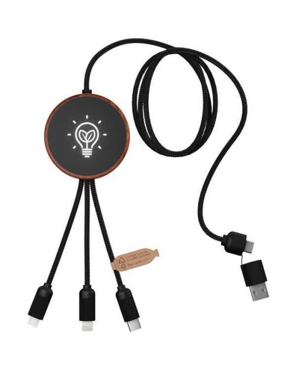 SCX.Design C40 5-In-1 RPET Light-Up Logo Charging Cable And 10W Charging Pad