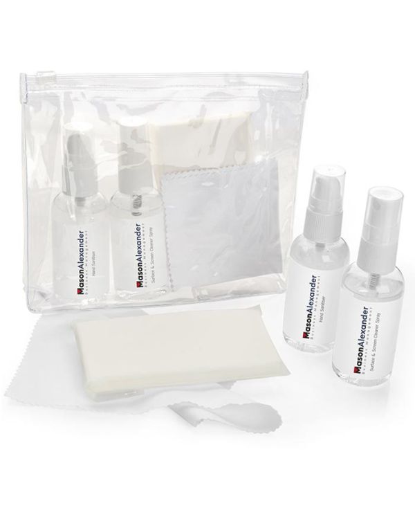 Personal Work Cleaning Kit In A Clear Pvc Bag