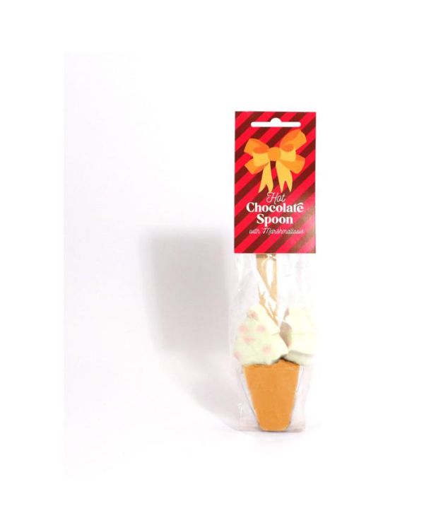 Eco Info Card - Gold Hot Chocolate Spoon With Festive Marshmallows