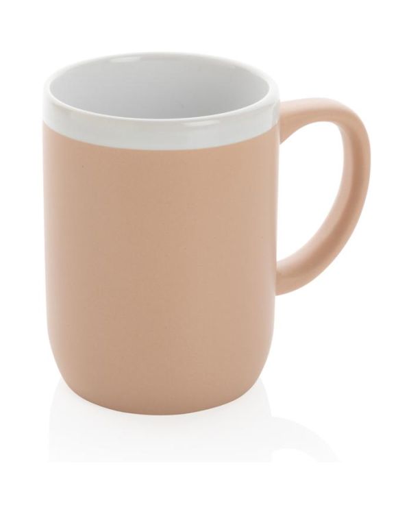 Ceramic Mug With White Rim