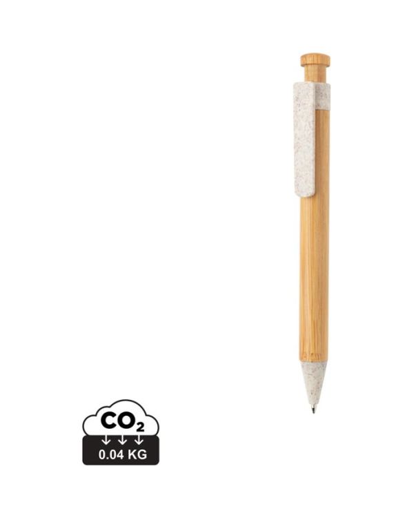 Bamboe Pen Met Tarwestro Clip
